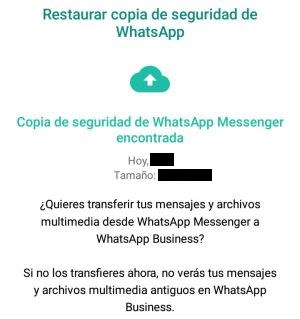 Restaurar copia de seguridad WhatsApp